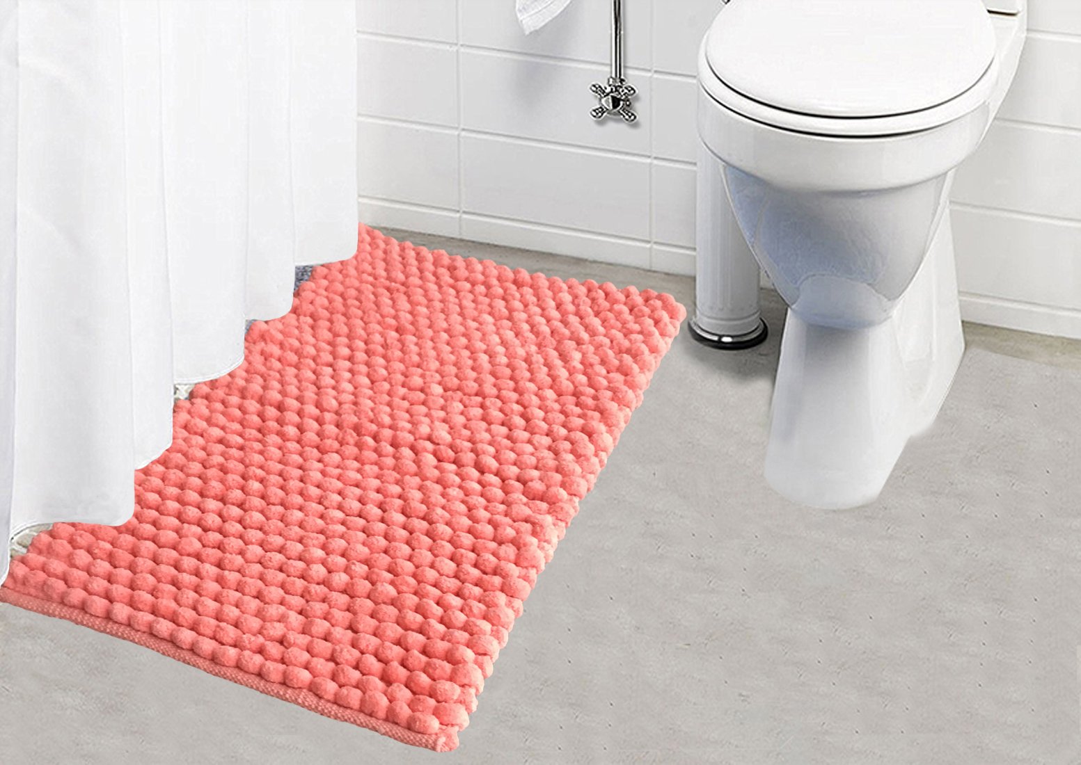 Ajs Living Pebbles Bubble Style Bath Mat For Home Soft Microfiber